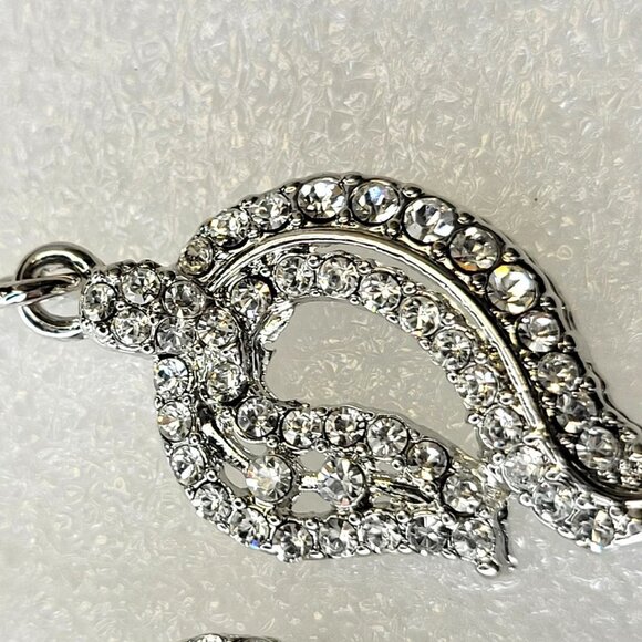 Clear Rhinestone Question Mark Earrings - Picture 3 of 6